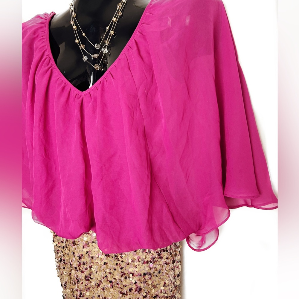 Fuchsia Sequin Bottom Dress - Picture 6 of 12